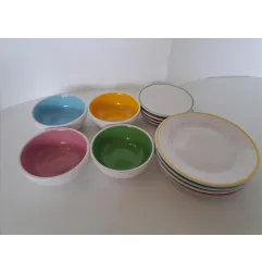 Set Tavola In Porcellana Piattini e Ciotoline