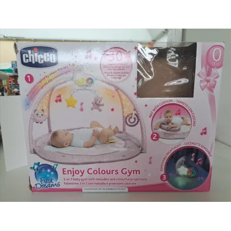 Palestrina Chicco Enjoy Colours Gym Rosa Manca Gufetto, Ruota, Stellina e Cuscino Tummy T