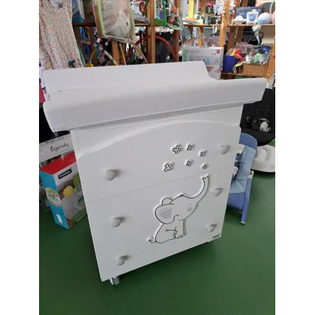 Fasciatoio Bagnetto Erbesi "Elly" Bianco Con Elefantino