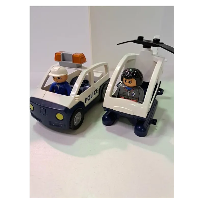 DUPLO Costruzioni Elicottero e Auto Polizia Con Personaggi (no Poliziotti)