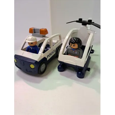 DUPLO Costruzioni Elicottero e Auto Polizia Con Personaggi (no Poliziotti)