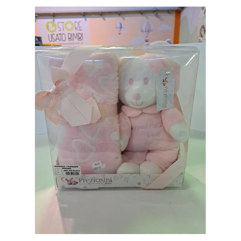 Set Coperta + Peluche Rosa