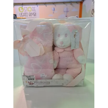 Set Coperta + Peluche Rosa