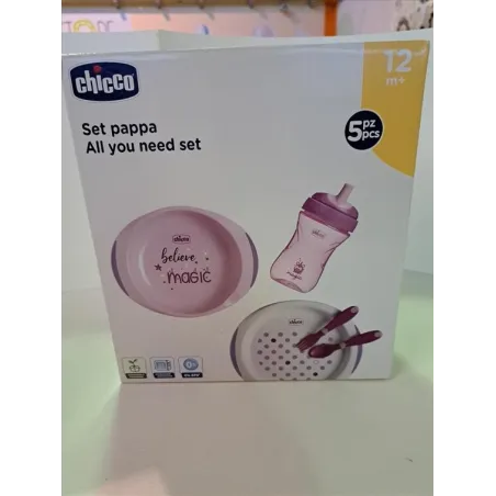 Set Pappa Chicco Nuovo Rosa 12+ 5 PZ