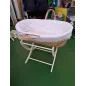 Culla Cesta Portabebè Con Supporto e Rivestimento Interno Bianco Culla Cesta Portabebè Con Supporto e Rivestimento Interno Bianco