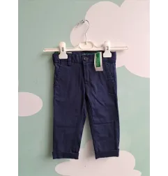 Pantaloni Clasici Blu Benetton 12/24 M Nuovi