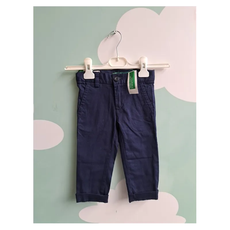 Pantaloni Clasici Blu Benetton 12/24 M Nuovi