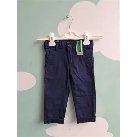 Pantaloni Clasici Blu Benetton 12/24 M Nuovi