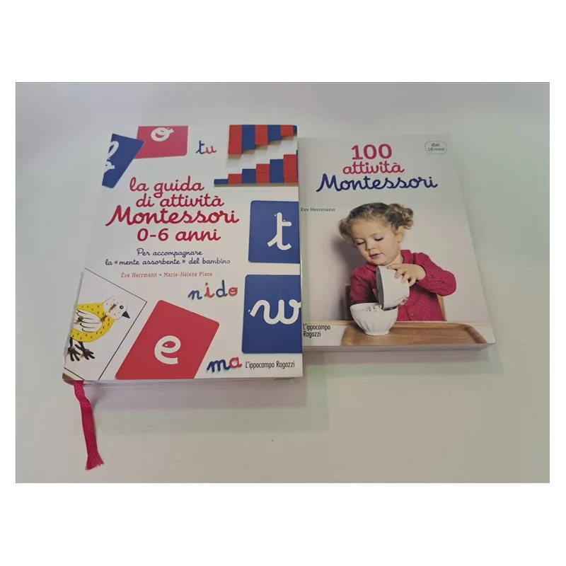 Libro 100 Attività Montessori + Libro La Guida Di Attività Montessori 0/6 A 2 PZ