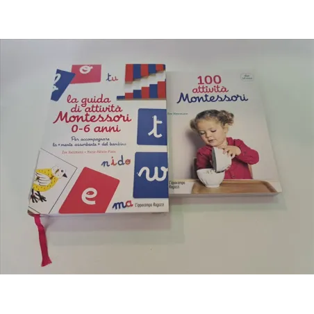 Libro 100 Attività Montessori + Libro La Guida Di Attività Montessori 0/6 A 2 PZ