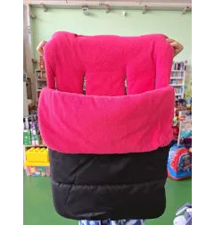 Sacco Passeggino Nero Interno Rosa