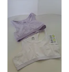 Top Bimba 10/11 Anni Lilla e Bianco (vestono Piccolo) 2 PZ