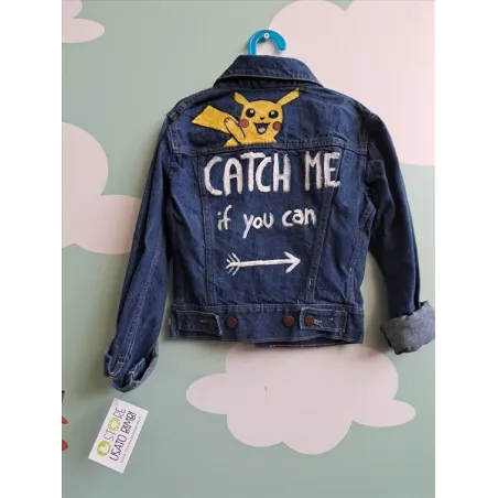 Giubbino Jeans Dipinto Pikachu 5 A