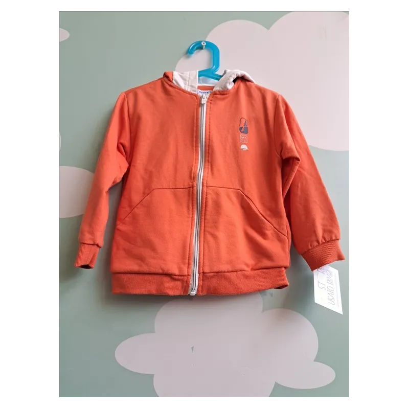 Felpa Mayoral Arancione Con Cappuccio 5 A