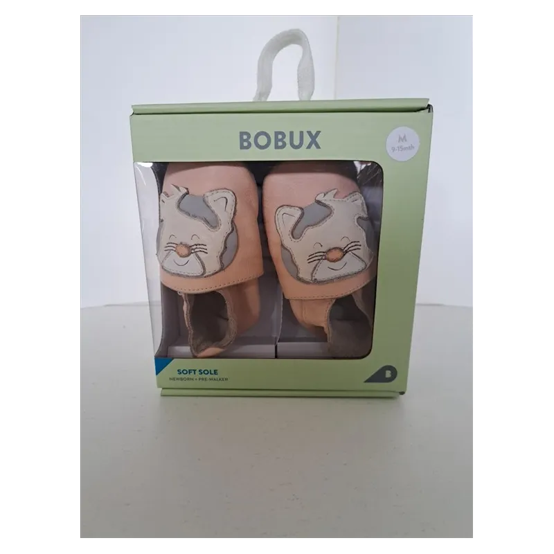 Scarpe Babucce Bobux Rosa Gattino Taglia M 9/15 Mesi