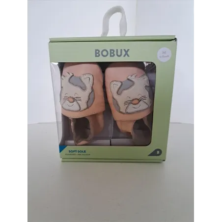Scarpe Babucce Bobux Rosa Gattino Taglia M 9/15 Mesi