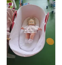 Cesta per Neonati MOBA Rosso Lampone Con Materasso e Copertura
