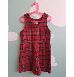 Tuta Tartan Rossa 5 A - 110 Cm, Nuova