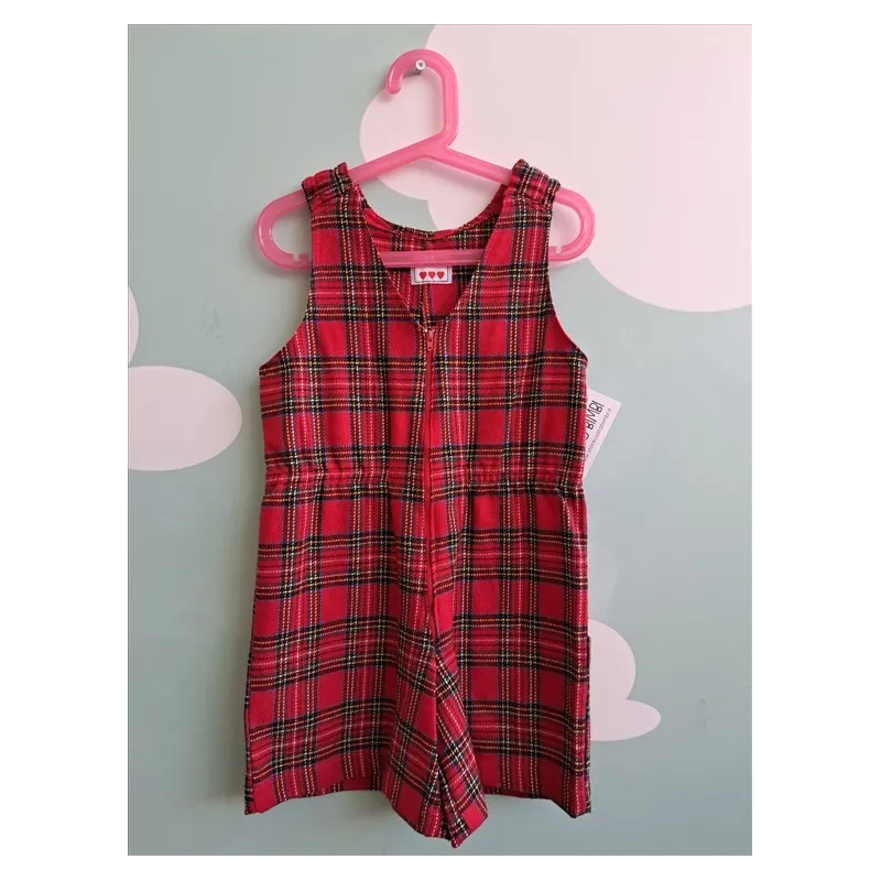 Tuta Tartan Rossa 5 A - 110 Cm, Nuova