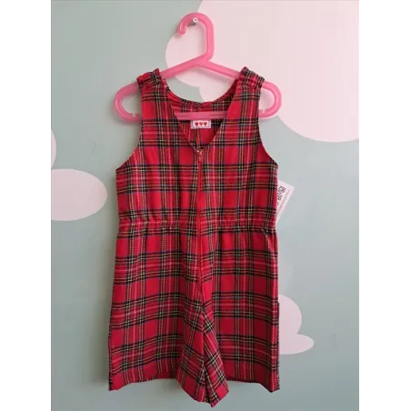 Tuta Tartan Rossa 5 A - 110 Cm, Nuova