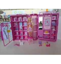 Cabina Armadio Barbie Con Accessori e Barbie
