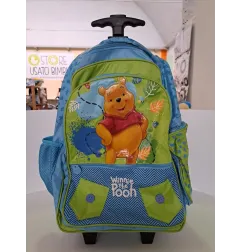 Zaino Winnie The Pooh Con Carrellinno Azzurro Nuovo