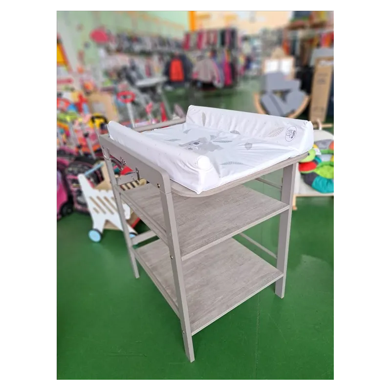 Fasciatoio In Legno Grigio Con Materassino 70x57, H85