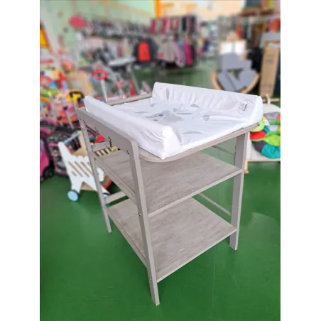 Fasciatoio In Legno Grigio Con Materassino 70x57, H85