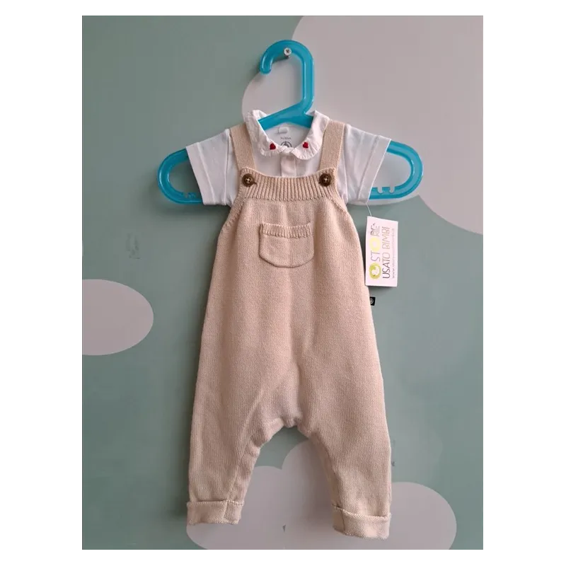 Salopette Petit Bateau Con Body Colletto Cuoricini 3 M