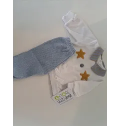 Tutina Spezzata Pantaloni Azzurri Maglia Stelline Barcelline 1 M