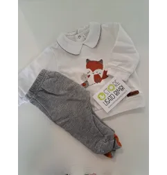 Tutina Spezzata Pantaloni Grigi Maglia Con Colletto Volpina Barcelline 1 M