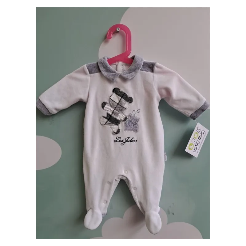 Tutina Bianca Con Orsetto 0/1 M