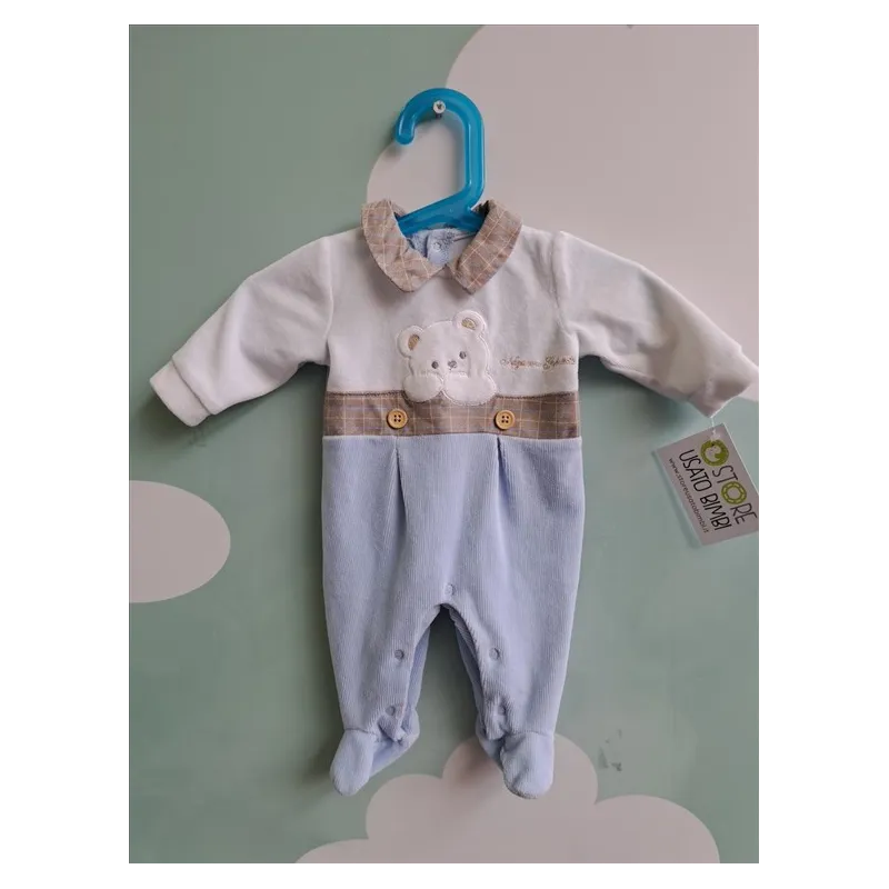 Tutina Bianca e Azzurra Orsetto 0/1 M