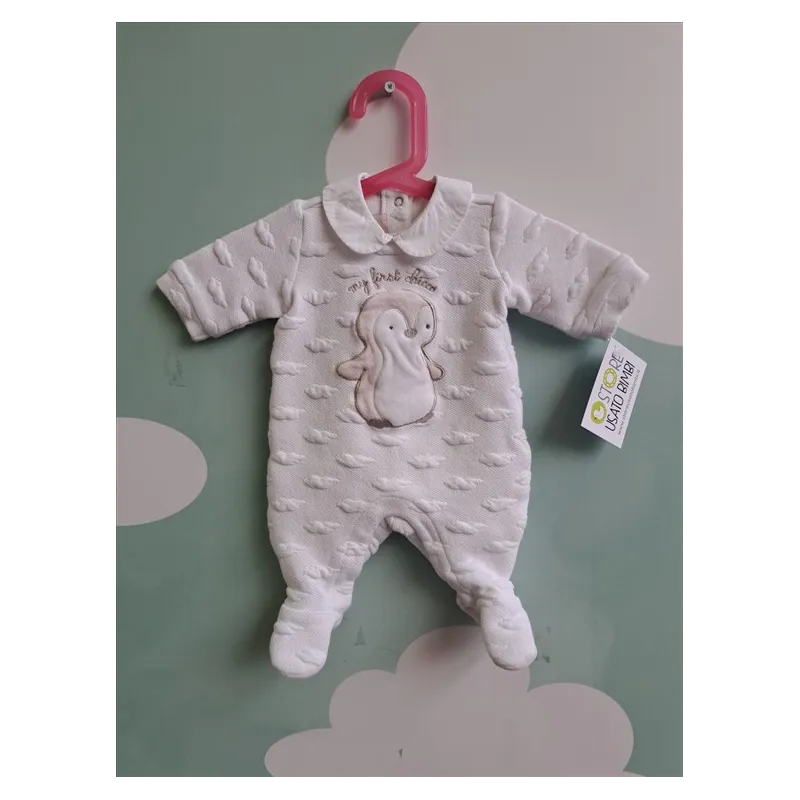 Tutina Chicco Chicco Bianco Pinguino Con Body e Cappellino 1 M - 50 Cm