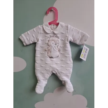Tutina Chicco Chicco Bianco Pinguino Con Body e Cappellino 1 M - 50 Cm