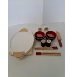 Set Sushi In Legno (Bordo Ciotoline Leggermente Scolorito)