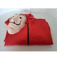 Vestito Carnevale La Casa Di Carta Da Adulto / Ragazzo Con Tuta Rossa e Maschera