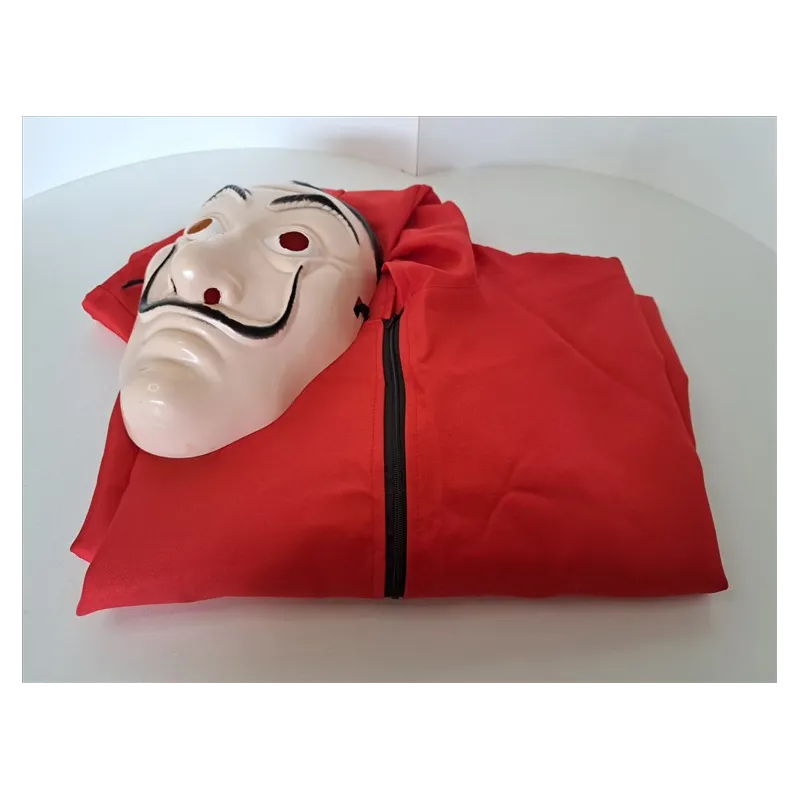 Vestito Carnevale La Casa Di Carta Da Adulto / Ragazzo Con Tuta Rossa e Maschera