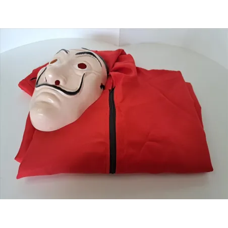 Vestito Carnevale La Casa Di Carta Da Adulto / Ragazzo Con Tuta Rossa e Maschera
