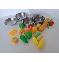 Pentolini In Acciaio Con Frutta e Verdura