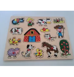 Puzzle Incastri In Legno Fattoria (Pulcino Un Pochino Rovinato)