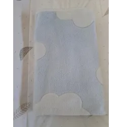 Coperta Nascita Morbida Azzurra Con Nuvola