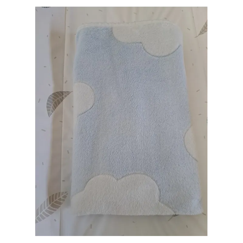 Coperta Nascita Morbida Azzurra Con Nuvola