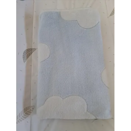Coperta Nascita Morbida Azzurra Con Nuvola