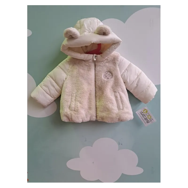 Piumino / Cappottino Con Bordi In Pelliccetta e Orecchie 3/6 M