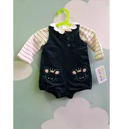 Completo Maglia Maniche Lunghe + Vestito Salopette e Collant Au Meme Du Pareil 9 M