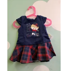 Vestito Blu Gonna Tartan 6 M