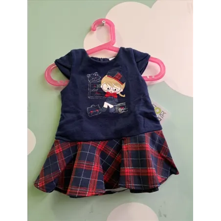 Vestito Blu Gonna Tartan 6 M