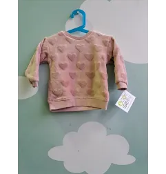 Felpa Rosa H&M Cuoricini 9/12 M