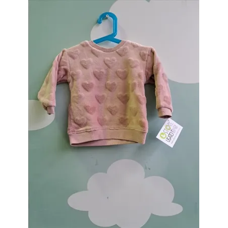 Felpa Rosa H&M Cuoricini 9/12 M